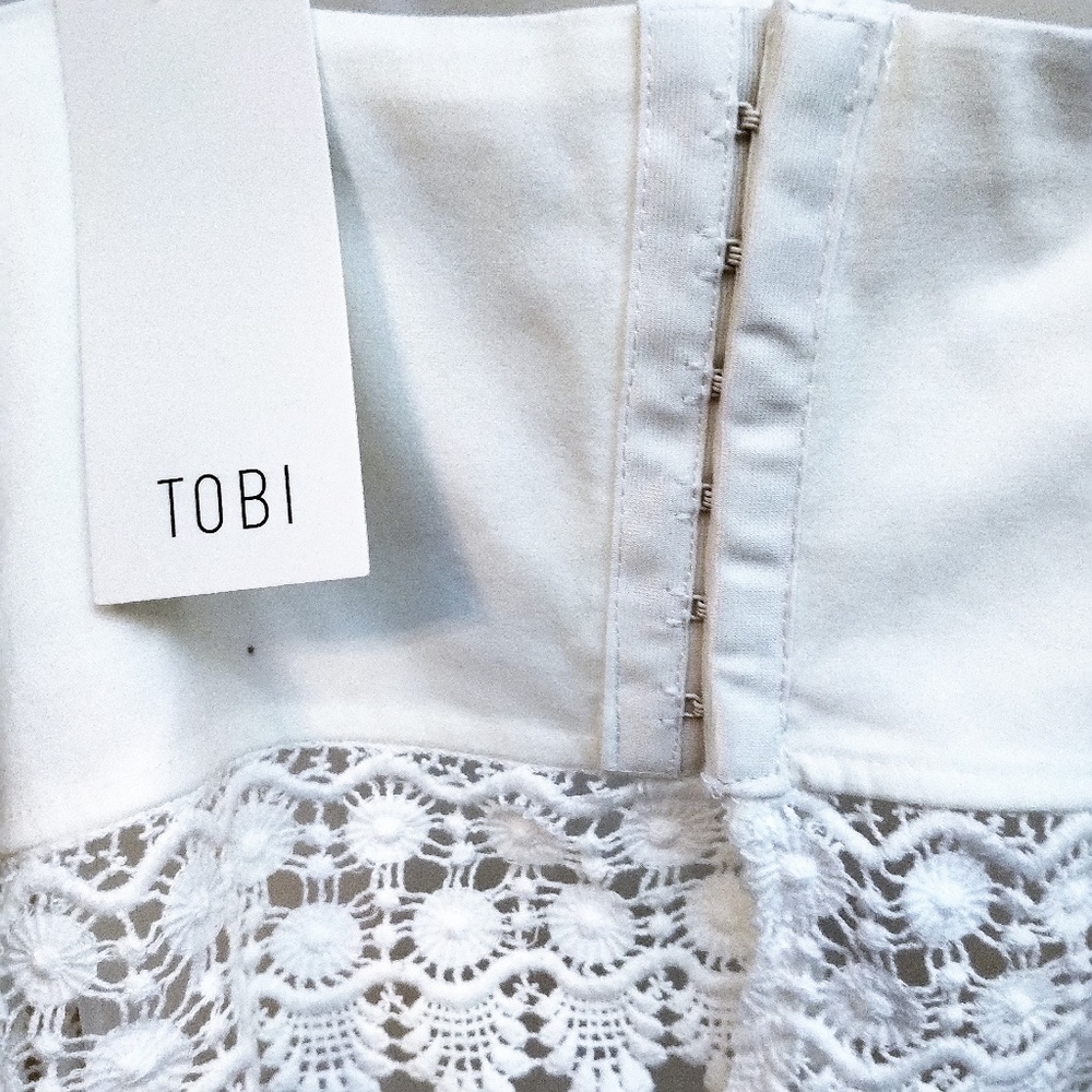 Tobi Sexy Lace Trimmed Bustier Cami NWT M L - Picture 3 of 6